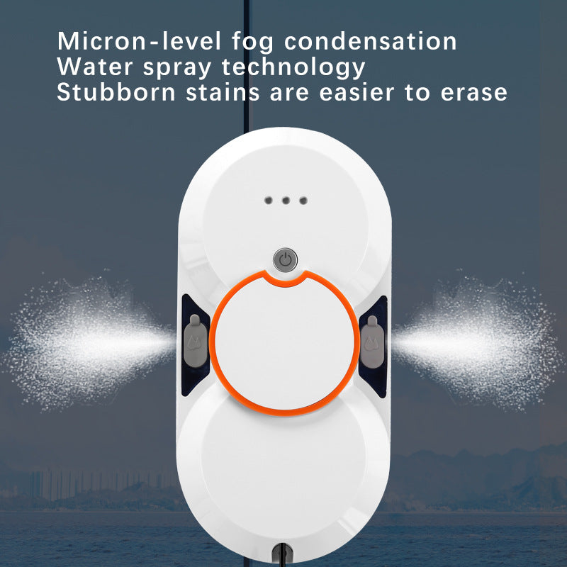 robotic window cleaner with dual spinning microfiber mops and spray function Stornfield
