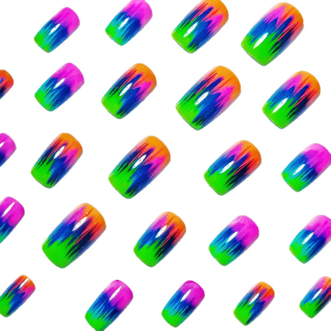 Creative Nail Art in Modern Neon Gradient Design Stornfield