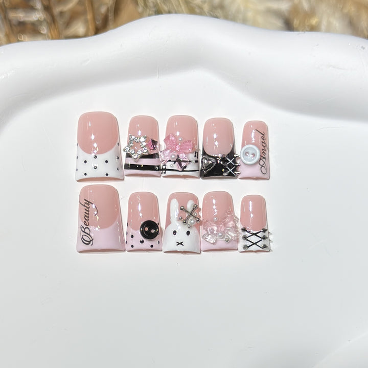 Artistic Designer Press-On Nail Set Stornfield