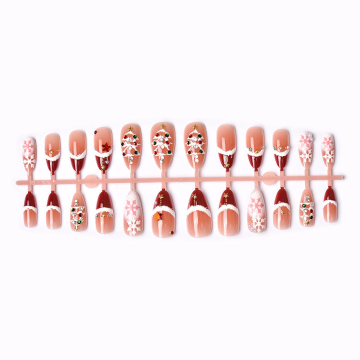 Festive Christmas-Themed Press-On Nail Art Set Stornfield 1790636425