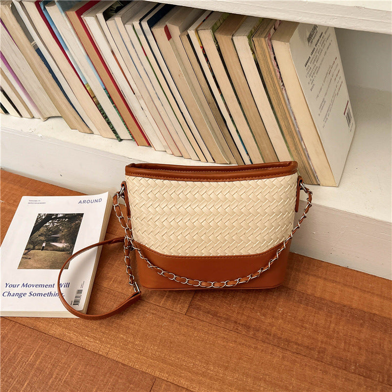 Woven Leather Crossbody Bag