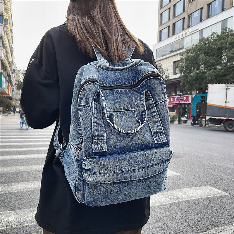 Vintage Denim Style Backpack Stornfield