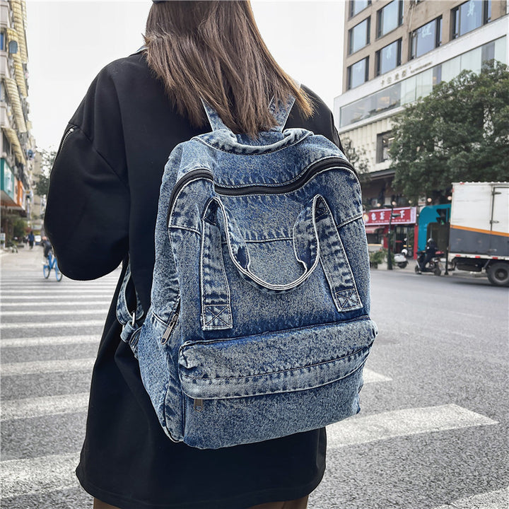 Vintage Denim Style Backpack Stornfield