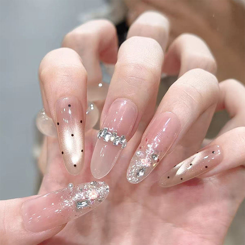 Artificial nail set with sparkling glitter accents Stornfield
