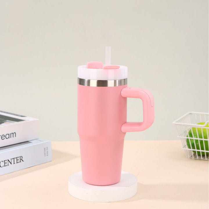 Unisex noble insulated cup with practical straw Stornfield