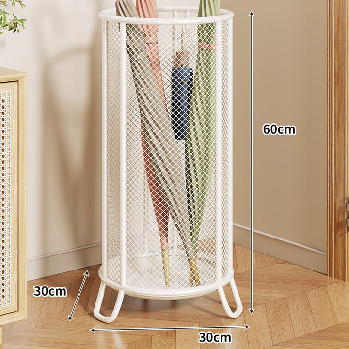 Freestanding Metal Mesh Umbrella & Walking Stick Holder with Raised Ring Base