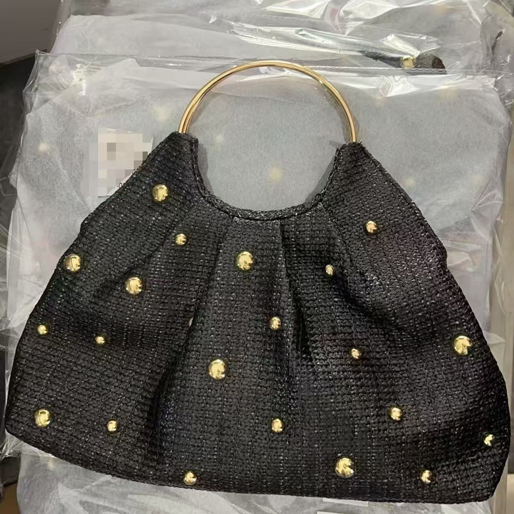 Textured Metallic Evening Handbag