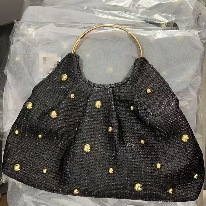 Textured Metallic Evening Handbag