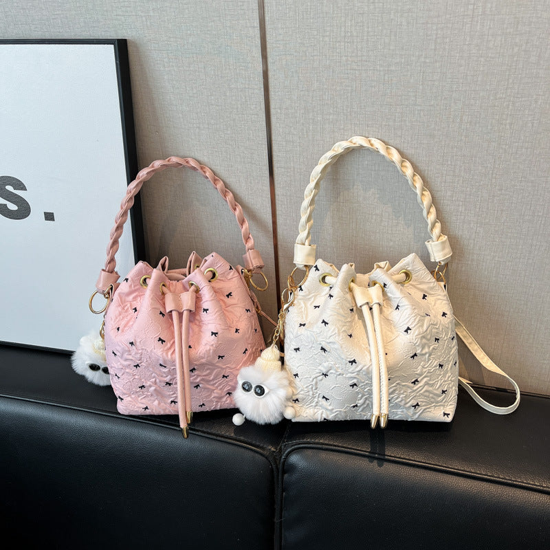 Charming Embroidered Bucket Handbag