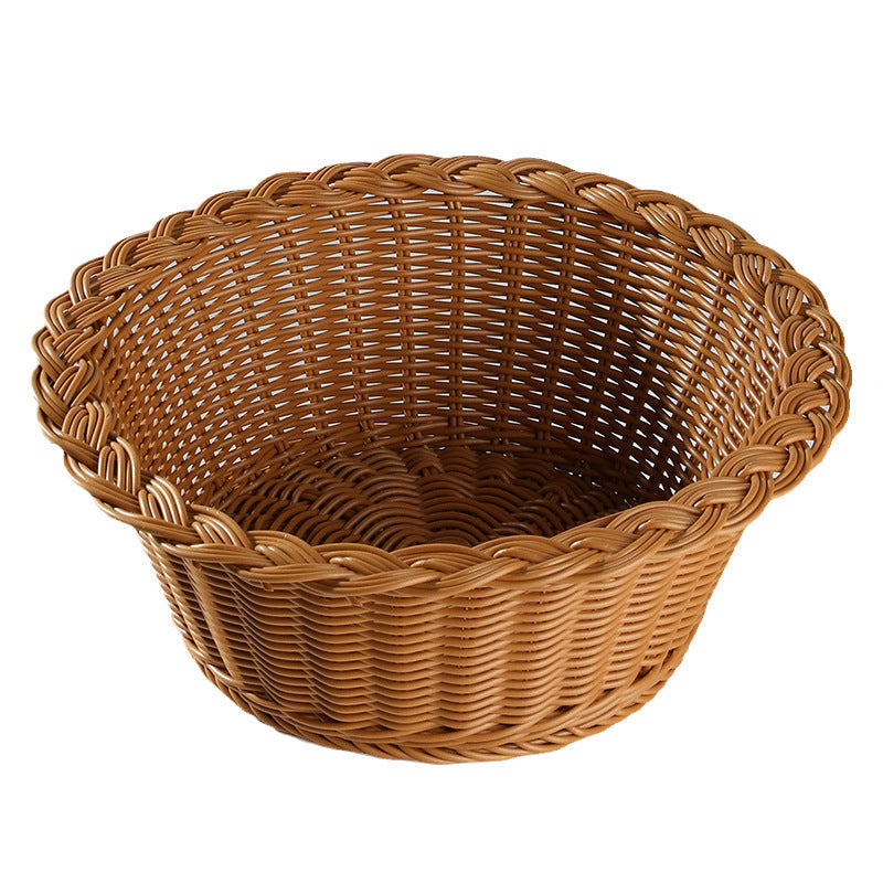 Handcrafted Round Wicker Serving Bowl Stornfield