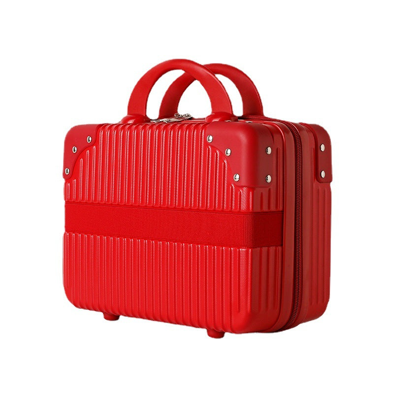 hard-shell travel cosmetic case with double-zip closure top handle and protective feet Stornfield