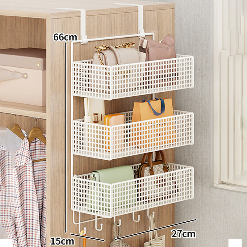 Overdoor Mesh Storage Organizer with Hooks