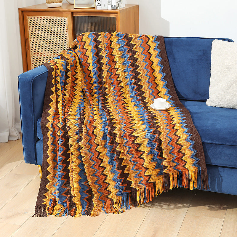 Ladies Decorative Zigzag Pattern Blanket Stornfield