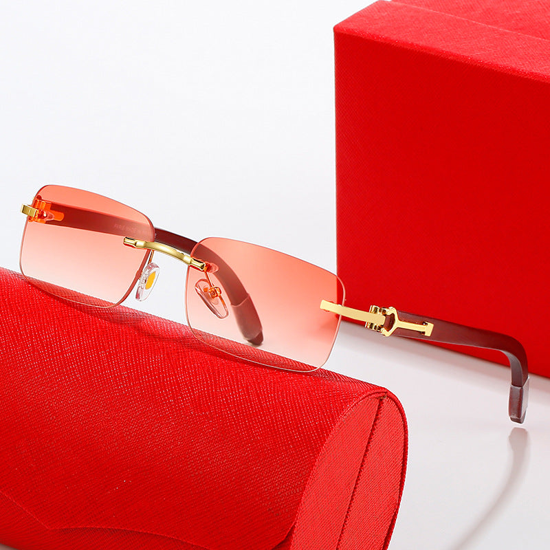 Women's fashionable semi-rimless sunglasses with luxurious metal and plastic frame Stornfield