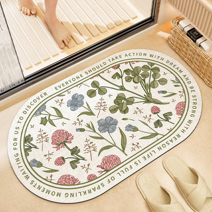 Stylish Floral Bath Mat