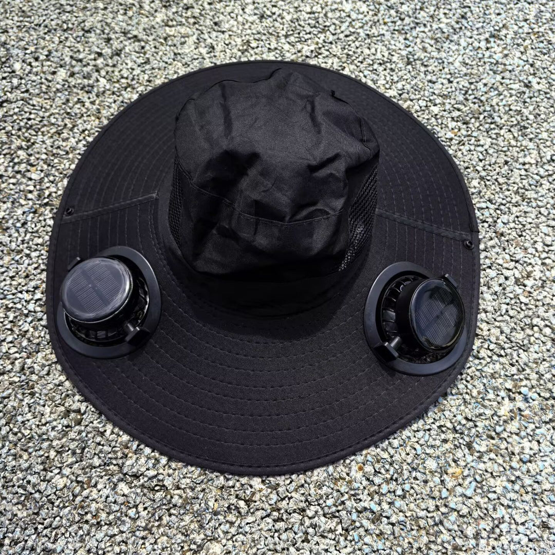 air-cooled sun hat with removable USB fans and wide neck protection Stornfield