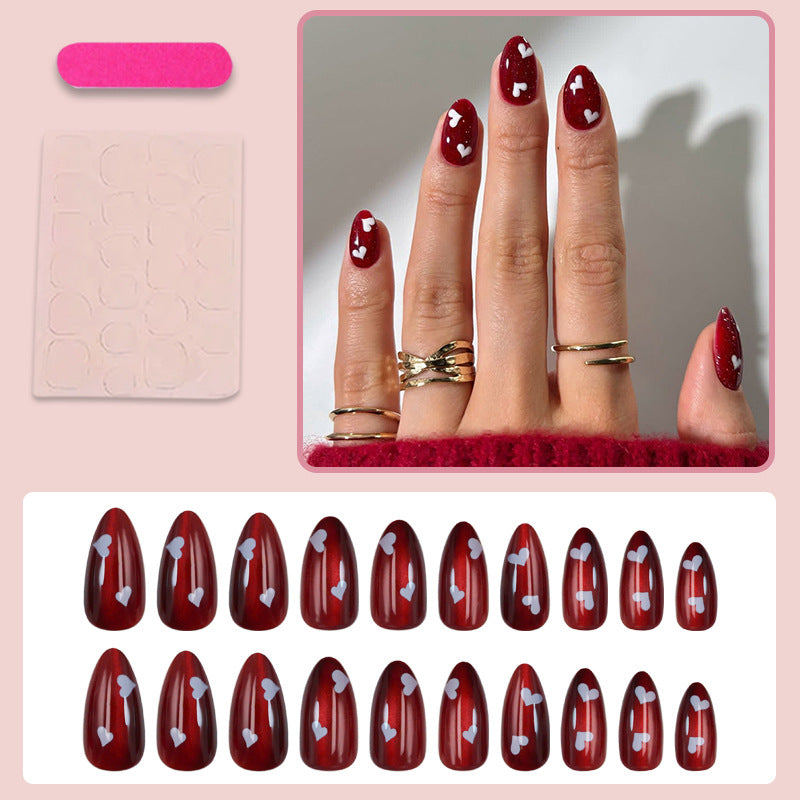 Artificial nail set with playful heart motifs Stornfield