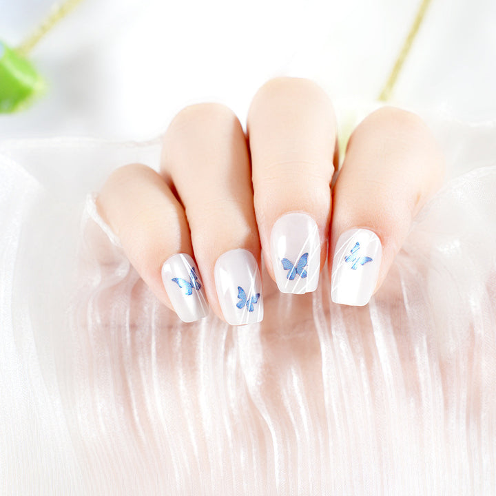 Elegant Butterfly Print Press-On Nail Set Stornfield
