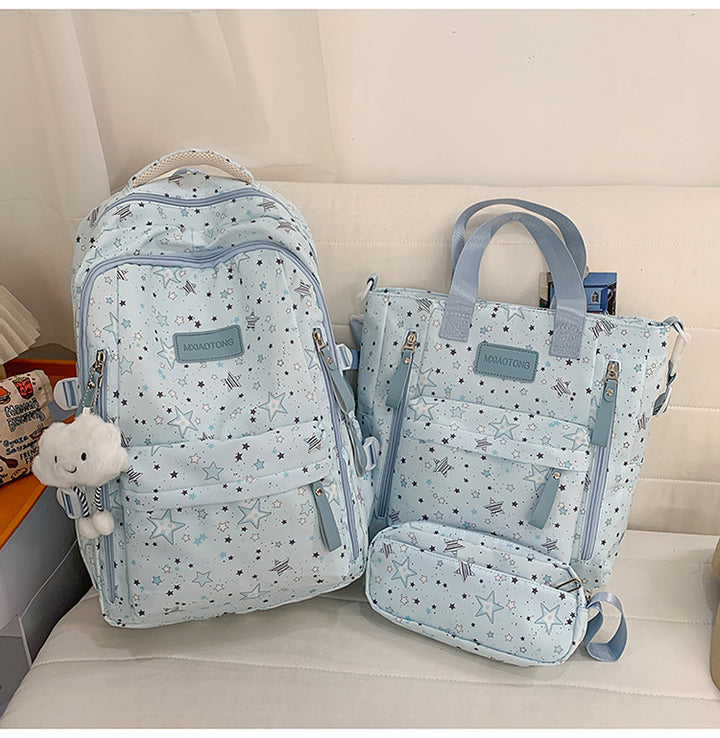 Star-Printed Multipurpose School Backpack and Tote Set Stornfield