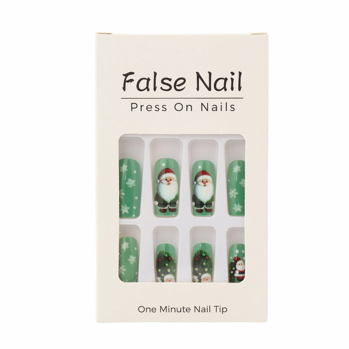Glittering artificial nails in festive Christmas design Stornfield