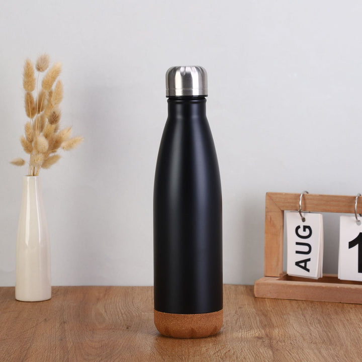 Ladies stylish stainless steel insulated bottle with cork bottom Stornfield