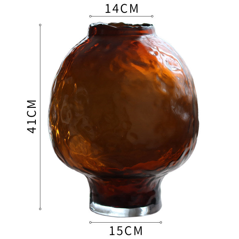 Handblown Organic Mushroom-Shaped Pedestal Vase with Thick Base Stornfield