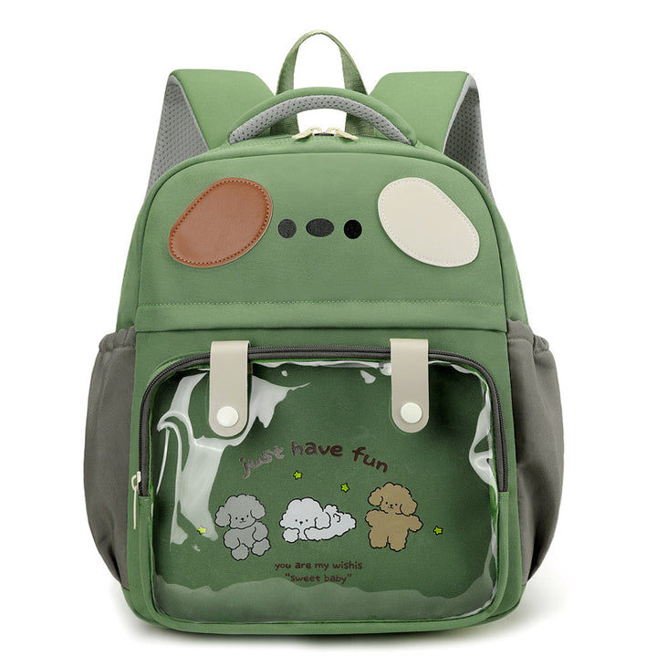 Backpack with Transparent Compartment and Playful Design Stornfield