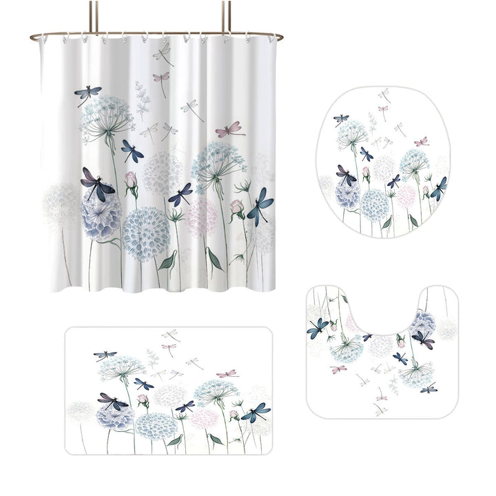 Artistic Dragonfly-Themed Four-Piece Digital Bathroom Set Stornfield