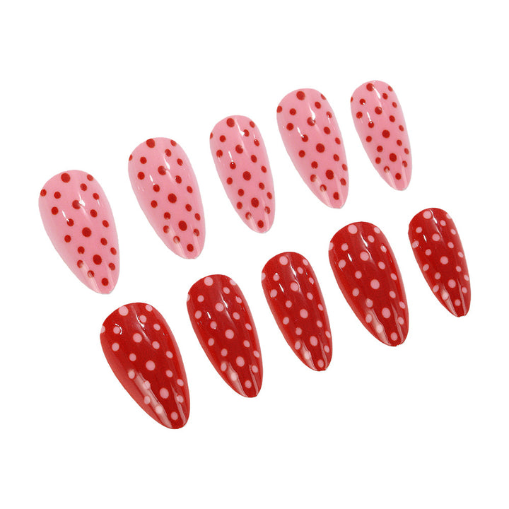 Artificial nails with trendy Polka Dot Design Stornfield