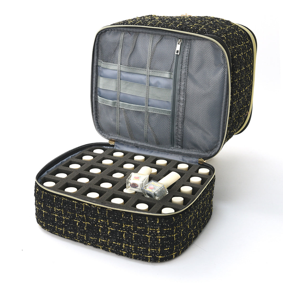 Cosmetic organizer bag with elegant fabric Stornfield