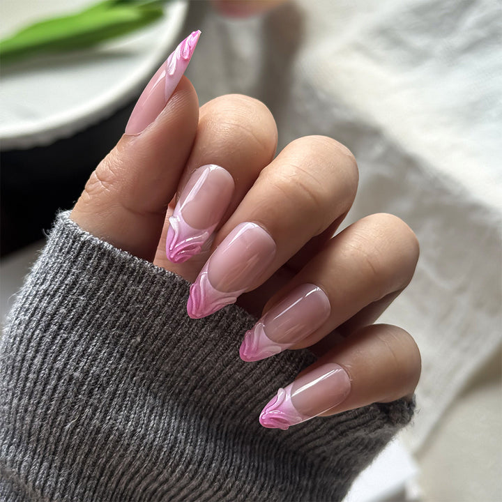 Elegant Artistic Floral Press-On Nail Set Stornfield