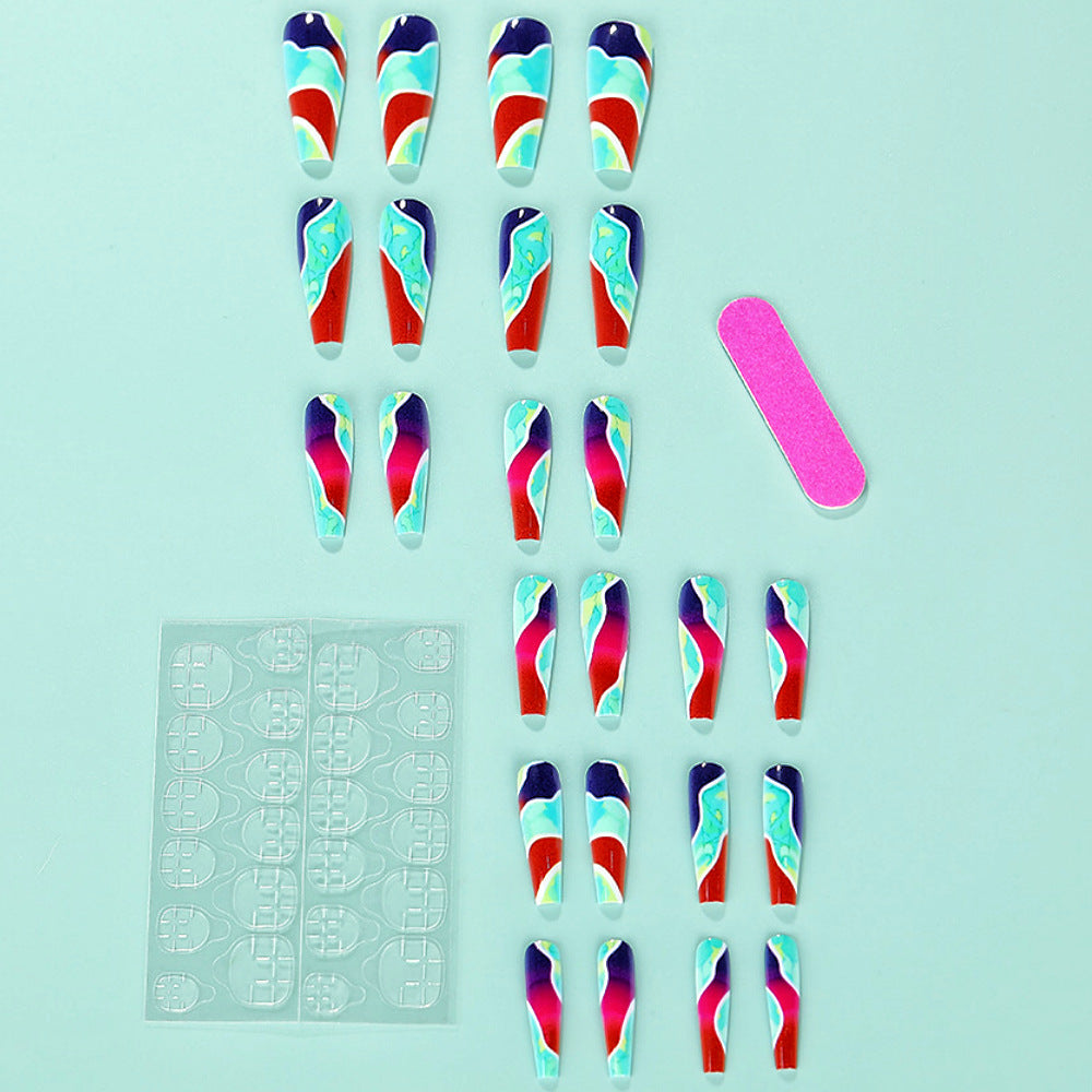 Artificial nails in modern marble pattern Stornfield
