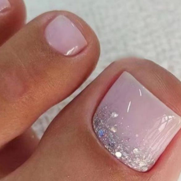 Elegant Glitter Ombre Toe Nail Art Stornfield
