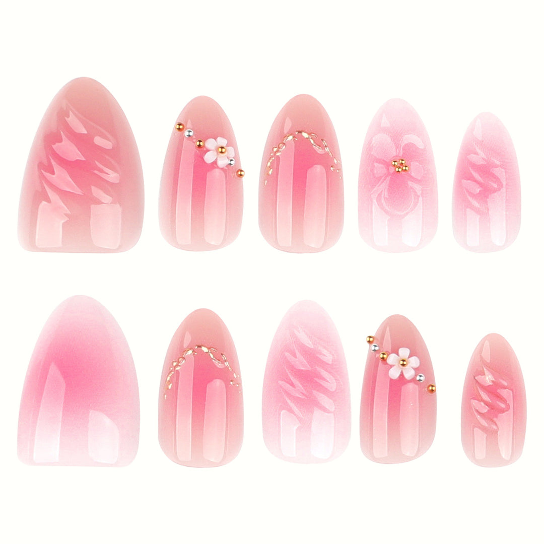 Elegant Floral 3D Press-On Nail Set Stornfield