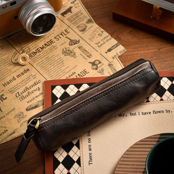 Textured Leather Pencil Case