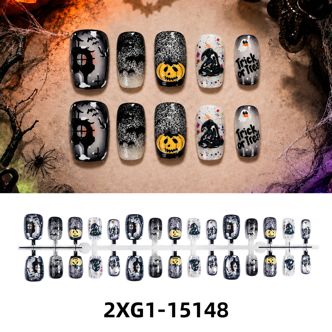 Acrylic nail set with creative Halloween motifs Stornfield