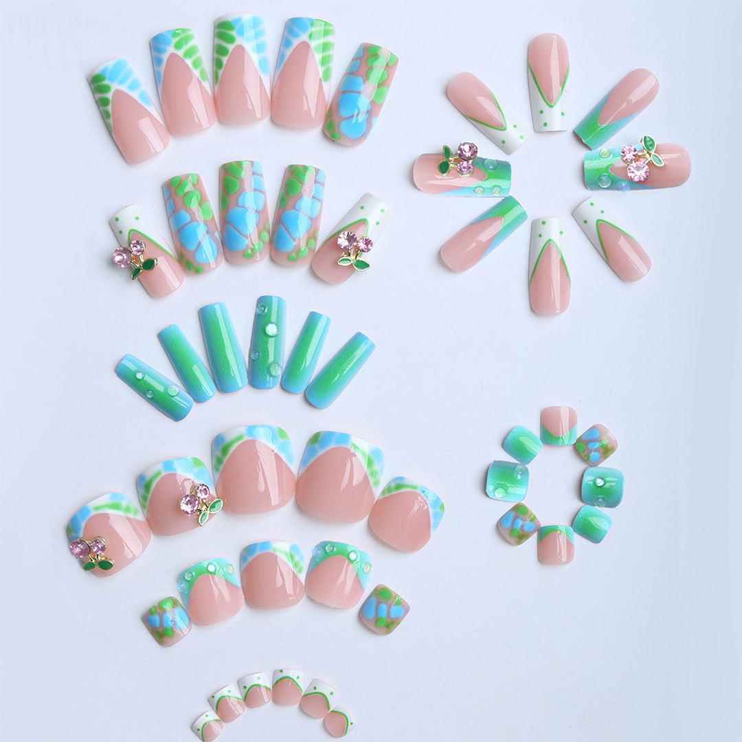 Artistic Nail Extension with Glitter Accents Stornfield