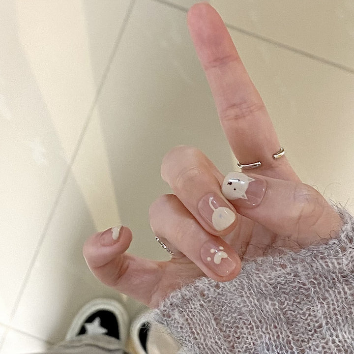 Cute Animal-Themed Press-On Nail Set