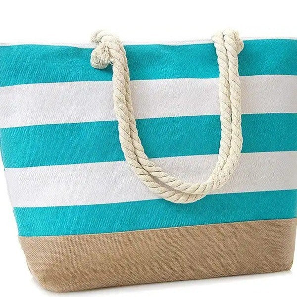 Beach bag with maritime stripes and sturdy rope handles Stornfield