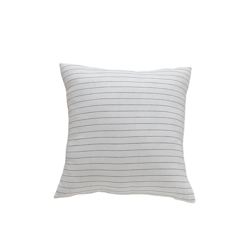 Square Striped Knit Cotton Cushion Cover with Hidden Zip and Soft Insert