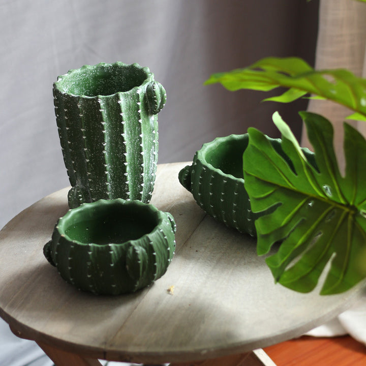 Decorative flower pot in cactus design Stornfield
