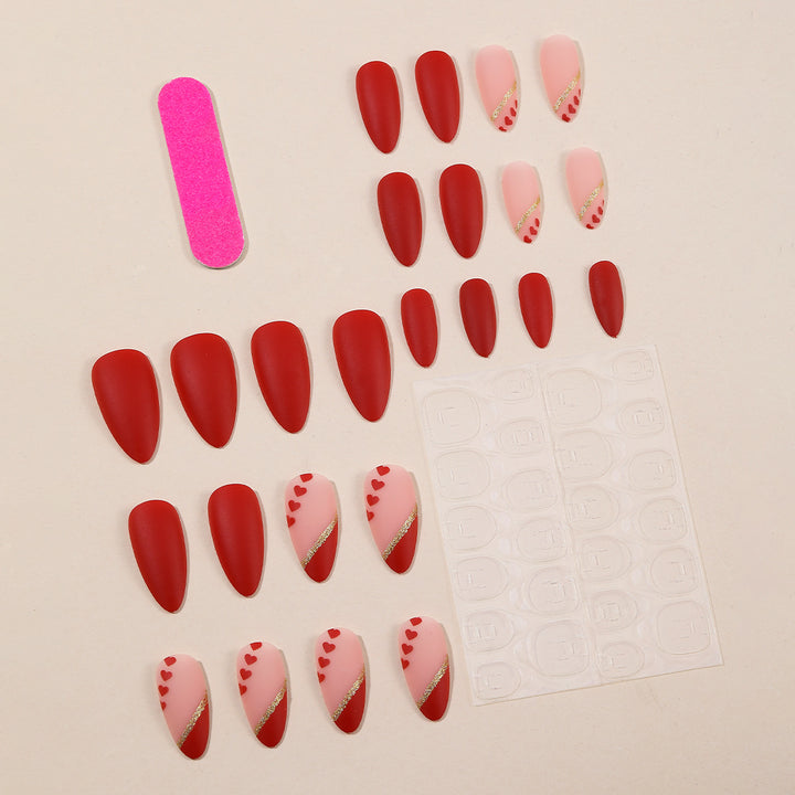 Heart-Accent Stiletto Nail Art Stornfield