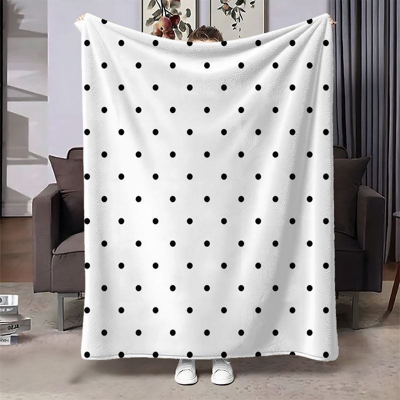 Cozy Polka Dot Fleece Throw Blanket
