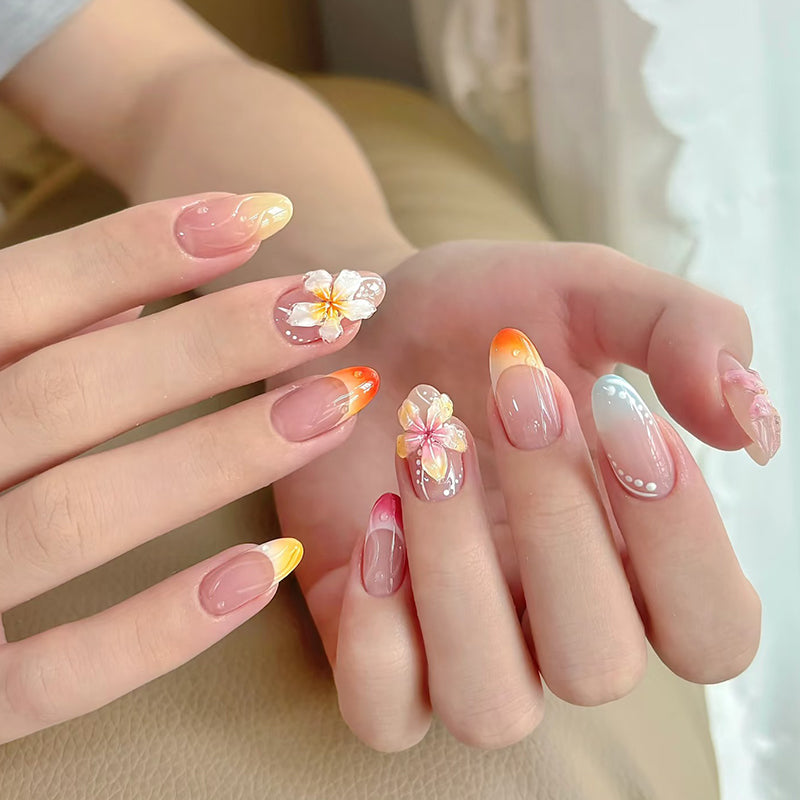 Floral and Ombre Press-On Nail Art Set Stornfield