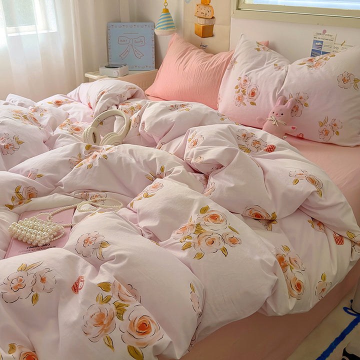 Floral Patterned Quilted Duvet Cover