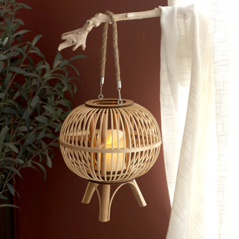 Stylish hanging lamp made of natural material Stornfield