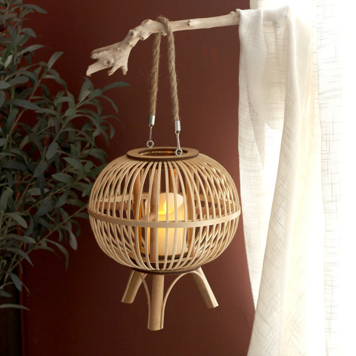 Stylish hanging lamp made of natural material Stornfield