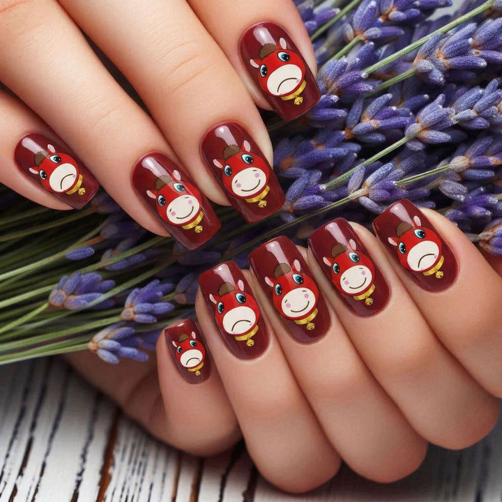 Artificial nails with playful horse motif Stornfield