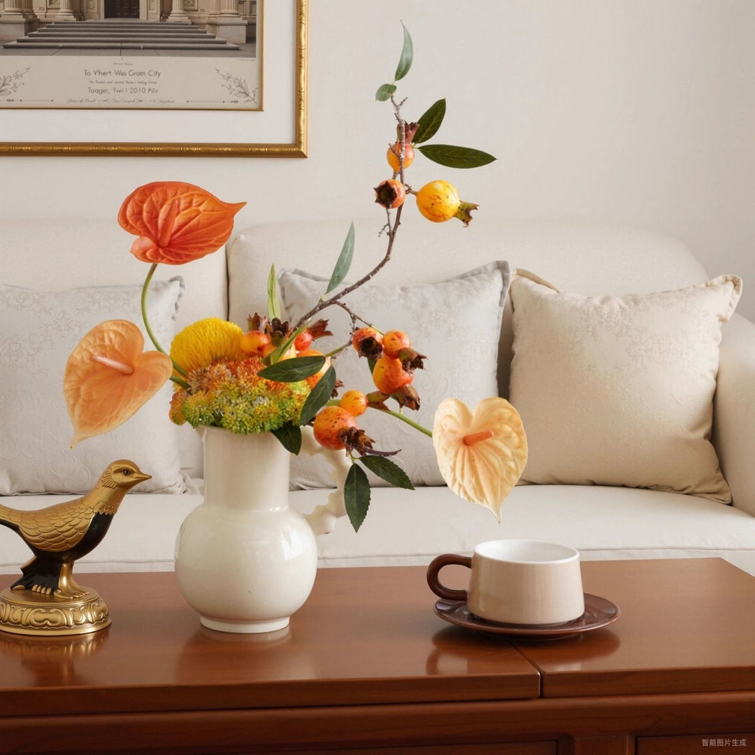 Lifelike Floral Vase Arrangement