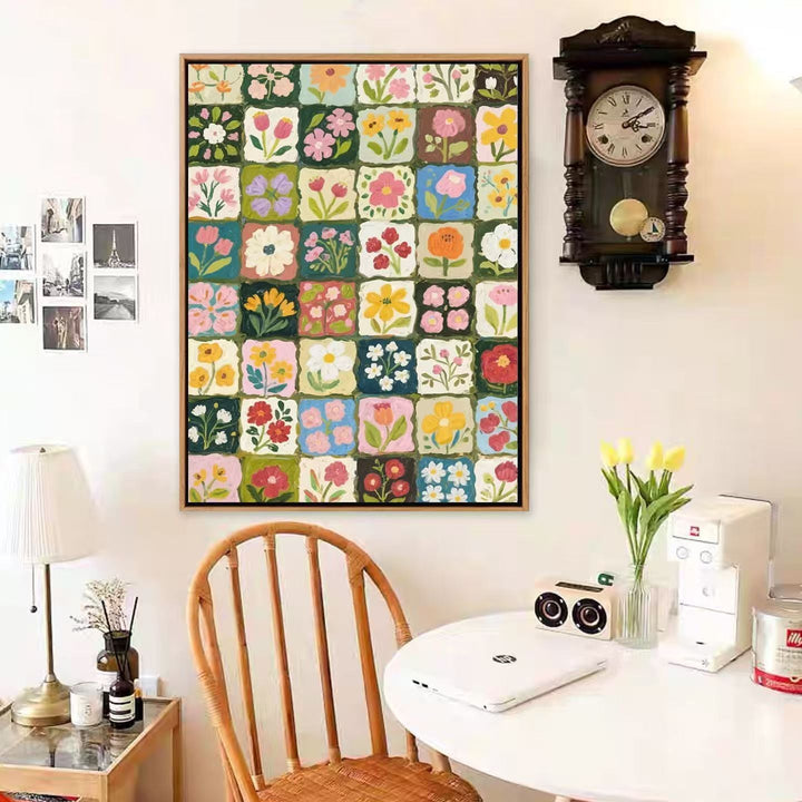Colorful Floral Motif Canvas Art Print Stornfield